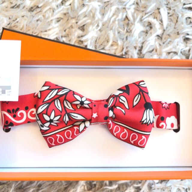 レア!】【正規品】新品 未使用 エルメス HERMES ボウタイ 赤 レッド