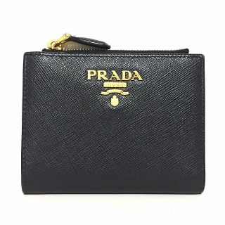 プラダ(PRADA)のPRADA(プラダ) 2つ折り財布 - 黒 レザー(財布)