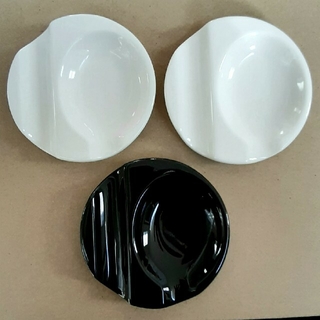 美濃焼　ダブルレスト　まる　カトラリーレスト 箸置 小皿　白・黒　3個(食器)