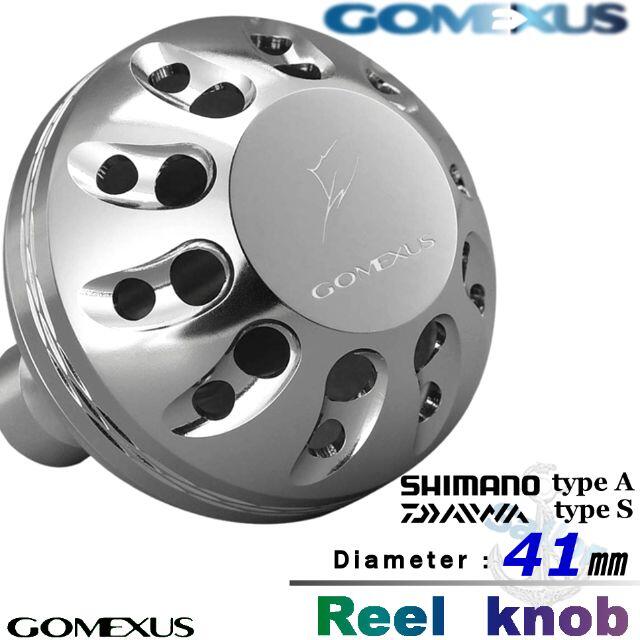 Gomexus【ゴメクサス】 ☆パワーハンドルノブ/41mm オールシルバー スポーツ/アウトドアのフィッシング(リール)の商品写真