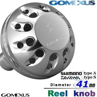 Gomexus【ゴメクサス】 ☆パワーハンドルノブ/41mm オールシルバー(リール)