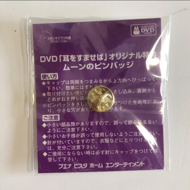 ジブリ(ジブリ)のラスト1点 耳をすませば ピンバッジ DVD 先着特典 限定非売品 エンタメ/ホビーのアニメグッズ(バッジ/ピンバッジ)の商品写真