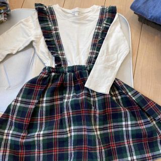 サンカンシオン(3can4on)の子供服　ワンピース　チェック(ワンピース)