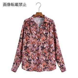 ザラ(ZARA)の🍁11月新作🍠6831◆vintage ヴィンテージ 柄 シャツ ブラウス(シャツ/ブラウス(長袖/七分))