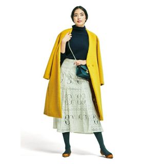 ユナイテッドアローズグリーンレーベルリラクシング(UNITED ARROWS green label relaxing)のみー89531様専用 ウールシャギーノーカラーコート yellow 新品未使用(ロングコート)