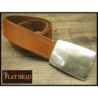 フラットヘッド(THE FLAT HEAD)の※専用　フラットヘッド 肉厚 ヘビーサドル レザー ブラス ピンバックル ベルト(ベルト)