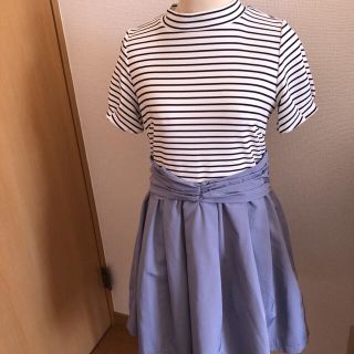 ジルスチュアート(JILLSTUART)の美品　ジルスチュアート　ボーダー切り替えワンピース(ひざ丈ワンピース)