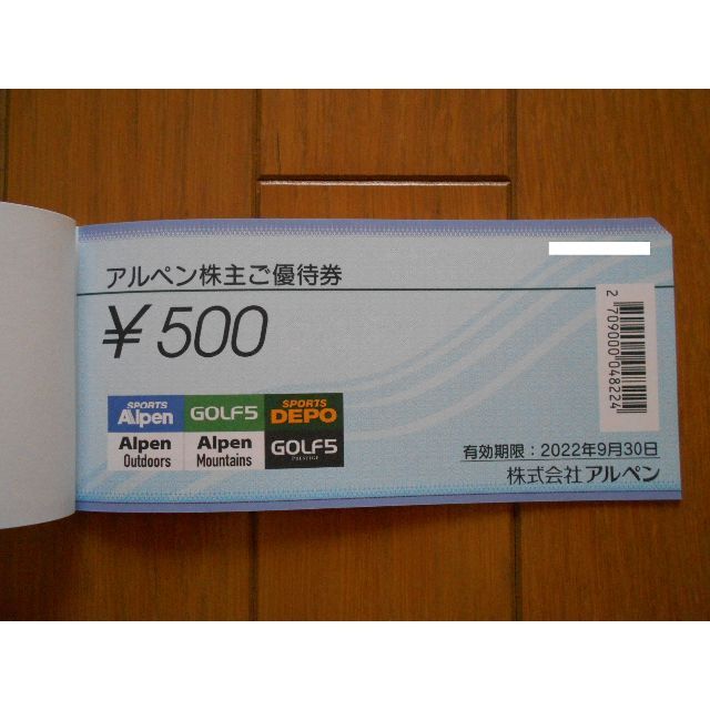 アルペン 株主優待券 11000円分 有効期限 2022年9月・2023年3月末 格安