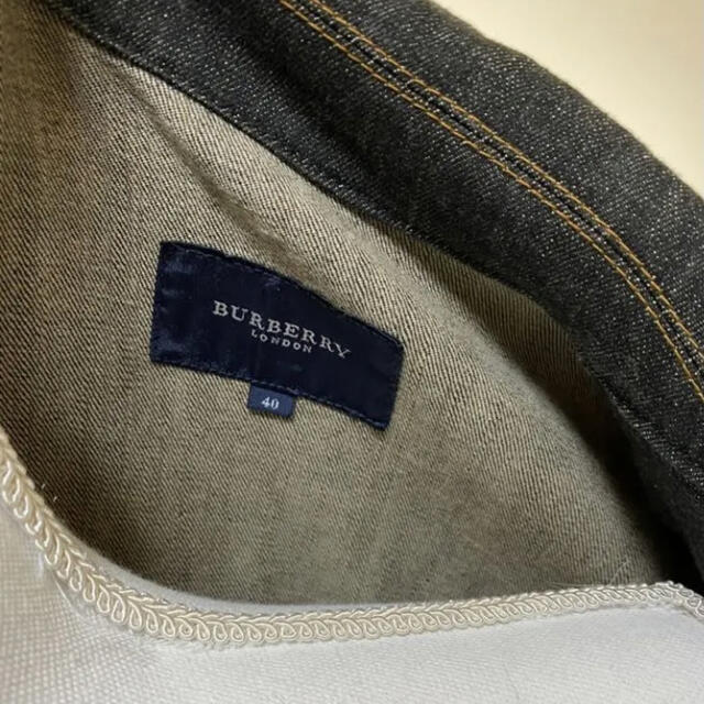 BURBERRY(バーバリー)のバーバリー　デニムジャケット　ジップ　バーバリーロンドン　インディゴ　三陽商会 レディースのジャケット/アウター(Gジャン/デニムジャケット)の商品写真