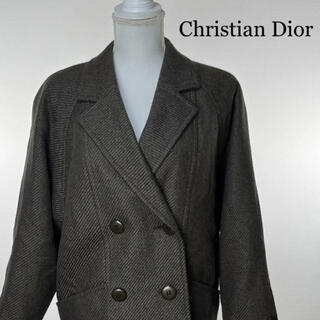 クリスチャンディオール(Christian Dior)のC1 Christian Dior ジャケットコート　ウール　ブラウン　ツイード(ブルゾン)