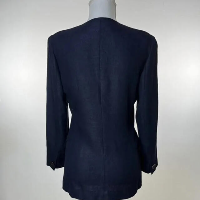 Christian Dior(クリスチャンディオール)のC1 クリスチャンディオール　テーラードジャケット　紺　ネイビー　ジャケット レディースのジャケット/アウター(ノーカラージャケット)の商品写真