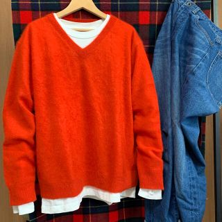 ドレステリア(DRESSTERIOR)のドレステリア　カシミヤウール100%ニット　ゆったりサイズ　朱赤　美品✨(ニット/セーター)