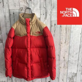 ザノースフェイス(THE NORTH FACE)の☆人気☆ノースフェイス  キッズ150 レッド　ベージュ　ダウンジャケット(ジャケット/上着)