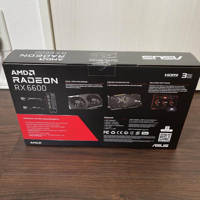 新品未開封】ASUS DUAL AMD RADEON Rx6600 - PCパーツ