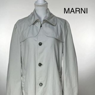 マルニ(Marni)のA5 MARNI トレンチコート　ホワイトベージュ　マルニ　綿(ステンカラーコート)