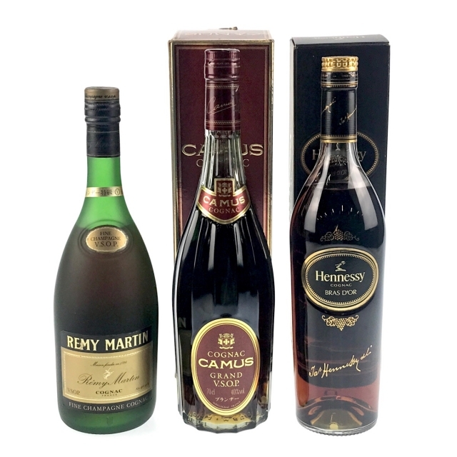 3本 REMY MARTIN CAMUS Hennessy コニャック - ウイスキー