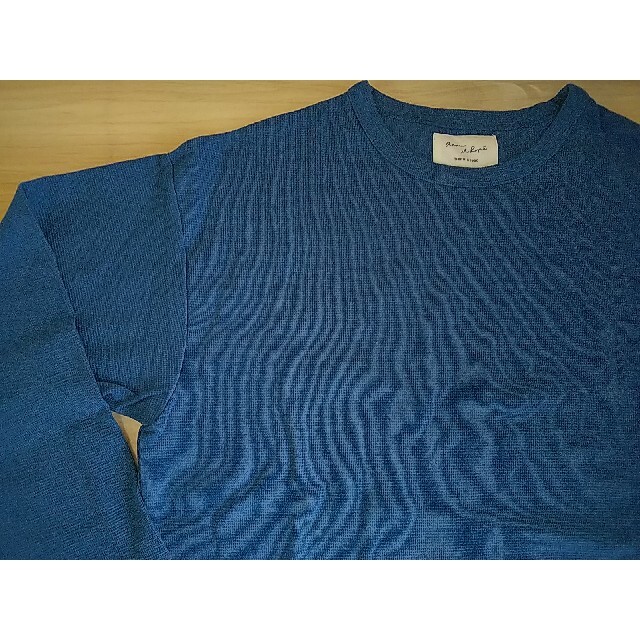 Adam et Rope'(アダムエロぺ)のTシャツ ブルー 無地 コットン シンプル メンズのトップス(Tシャツ/カットソー(七分/長袖))の商品写真