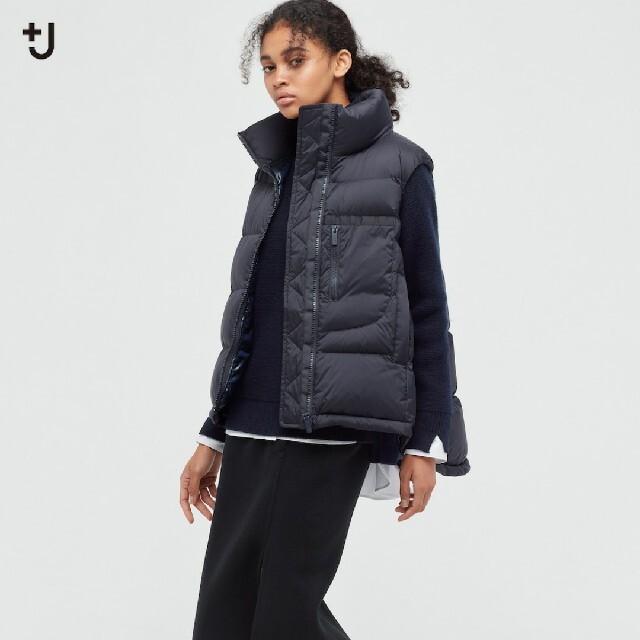 新品タグ付きUNIQLO +j ボリュームダウン　ネイビー