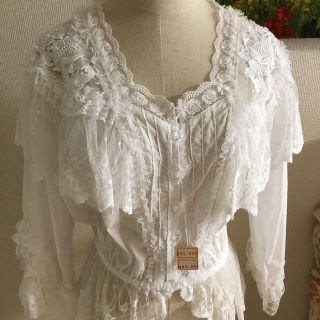 ガニーサックス(GUNNE SAX)の70s 80s  ヴィンテージ　ホワイト　ブラウス　古着　アンティーク(シャツ/ブラウス(長袖/七分))