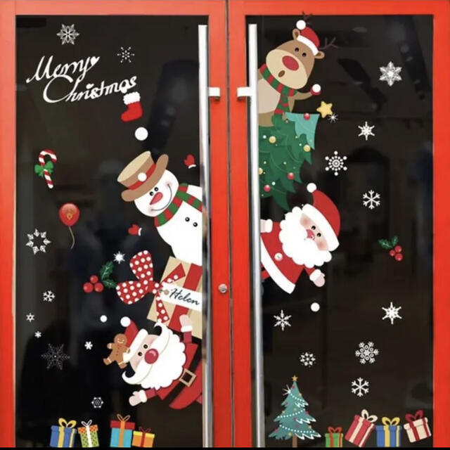 クリスマス サンタ クリスマスツリー 壁紙 窓ガラスステッカー 装飾　z | フリマアプリ ラクマ