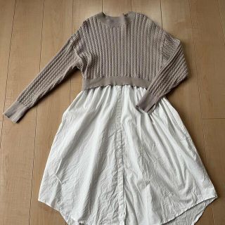 ヴィス(ViS)の美品☆vis シャツコンビネーションワンピース　ZARA ロペピクニック(ロングワンピース/マキシワンピース)