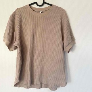 ユニクロ(UNIQLO)のUNIQLO ワッフルTシャツ　半袖　ベージュ(Tシャツ(半袖/袖なし))