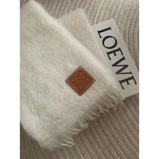 ロエベ(LOEWE)のLOEWE ロエベ　ウール　モヘア　マフラー　ホワイト　アナグラム(マフラー/ショール)