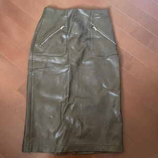 ザラ(ZARA)のZARA フェイクレザースカート(ひざ丈スカート)