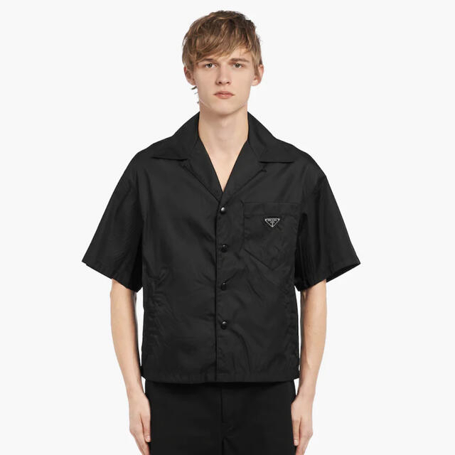 18AW Prada Triangle logo nylon shirt