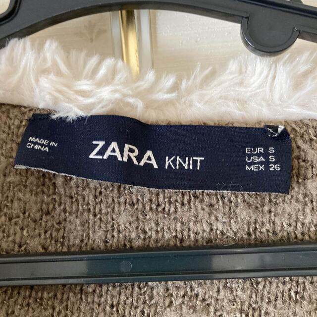 ZARA(ザラ)のZARAの可愛いモコモコフードのニットコート レディースのジャケット/アウター(ニットコート)の商品写真