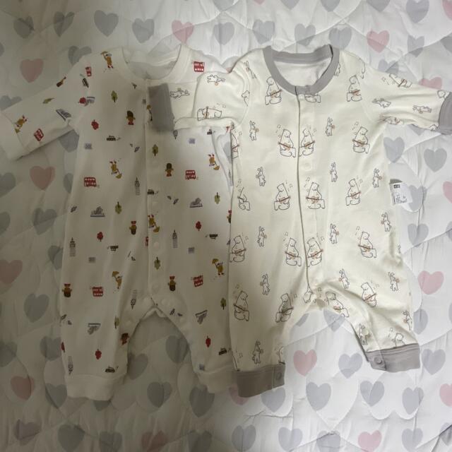 UNIQLO 2着セット ユニクロ ロンパース パジャマ 兄弟お揃い 姉妹お