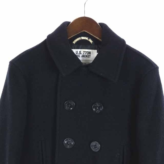 ショット SCHOTT ピーコート Pコート ショート 40 M 黒 - ピーコート