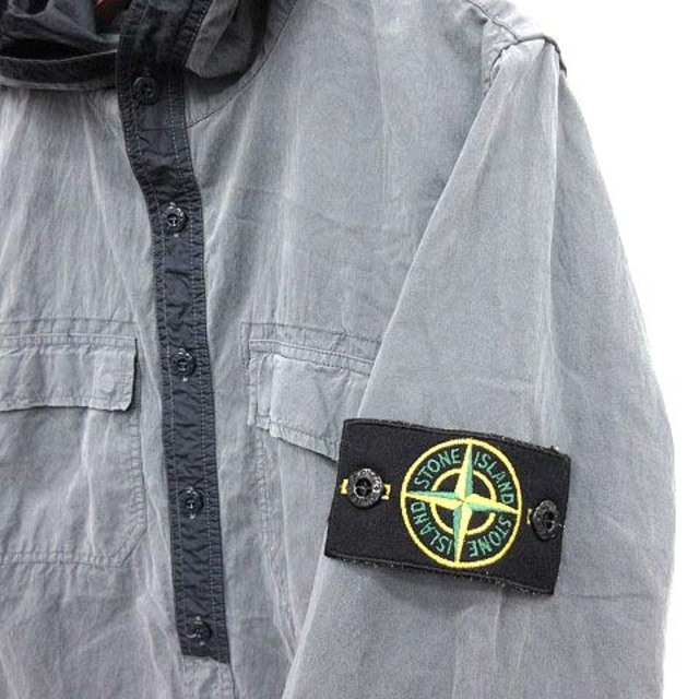 STONE ISLAND(ストーンアイランド)のストーンアイランド フード シャツジャケット ルーマニア製 シャツ S グレー メンズのジャケット/アウター(ブルゾン)の商品写真