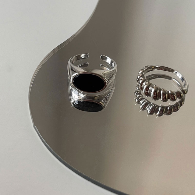 Black #R13 シルバーリング S925 レディースのアクセサリー(リング(指輪))の商品写真
