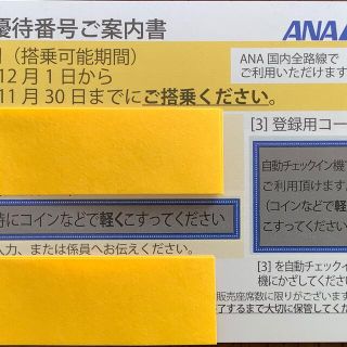 エーエヌエー(ゼンニッポンクウユ)(ANA(全日本空輸))のANA 株主優待券　1枚(その他)