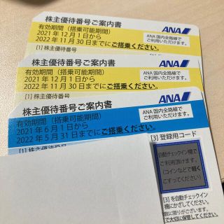 エーエヌエー(ゼンニッポンクウユ)(ANA(全日本空輸))のANA 株主優待 3枚(その他)