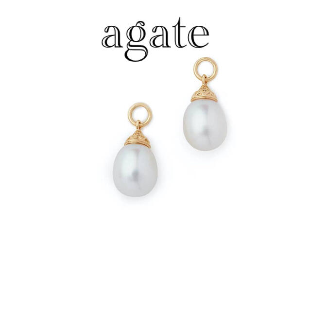 agate／K10パールピアスチャーム