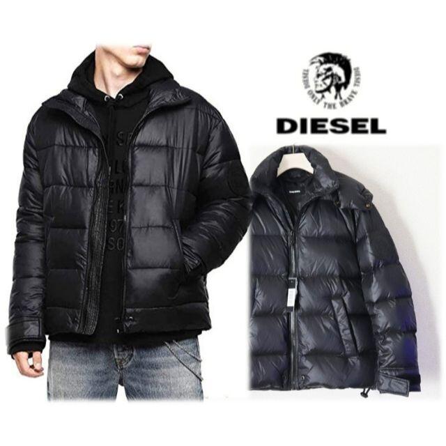 DIESEL(ディーゼル)の新品【ディーゼル】 ダウンジャケット黒フード脱着可 XS(オーバーサイズM相当) メンズのジャケット/アウター(ダウンジャケット)の商品写真