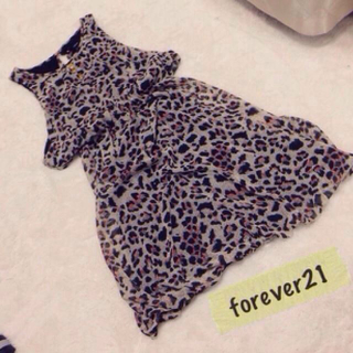 フォーエバートゥエンティーワン(FOREVER 21)のF21♡ヒョウ柄OP(ミニワンピース)