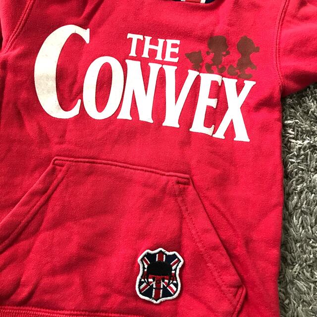 CONVEX(コンベックス)のconvex 赤スウェットパーカー　長袖　110サイズ キッズ/ベビー/マタニティのキッズ服男の子用(90cm~)(Tシャツ/カットソー)の商品写真