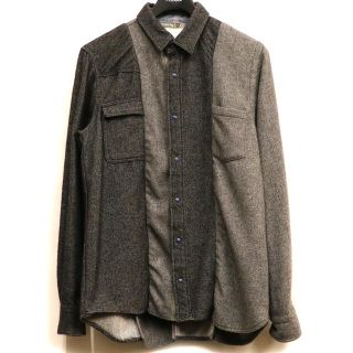 サカイ(sacai)のsacai  サカイ　ドッキング　再構築　スナップボタン　ウール混　長袖シャツ(シャツ)