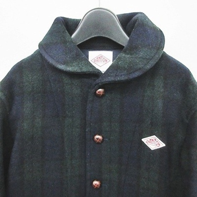 DANTON(ダントン)のダントン 19AW ウールモッサシングルジャケット コート チェック柄 緑 42 レディースのジャケット/アウター(その他)の商品写真