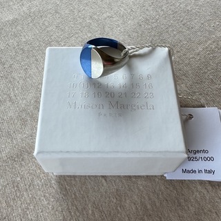 マルタンマルジェラ(Maison Martin Margiela)のL新品 メゾン マルジェラ メンズ ツートーン リング シルバー ブルー 指輪(リング(指輪))