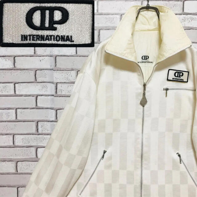 超希少 ☆ドンペリーノ ホワイト ブロック柄 ロゴ ワッペン刺繍ジャケット90s
