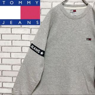 トミーヒルフィガー(TOMMY HILFIGER)の超希少 ☆ トミーヒルフィガー ビッグロゴ刺繍 テープラインスウェットUSA製(スウェット)