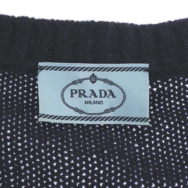 PRADA(プラダ)のプラダ ニット カーディガン ボレロ 長袖 ショート丈 ラウンドネック 40 紺 レディースのトップス(カーディガン)の商品写真