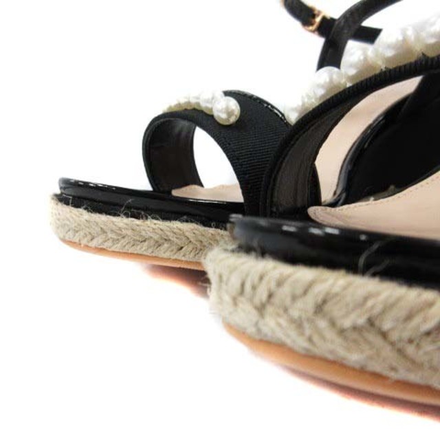 TOCCA(トッカ)のトッカ ストラップサンダル ウエッジソール エスパドリーユ 38 24cm 黒 レディースの靴/シューズ(サンダル)の商品写真