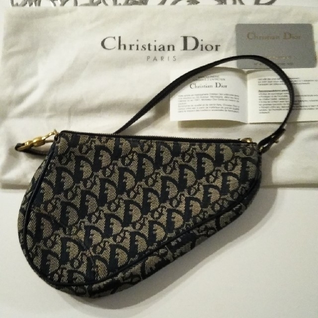 当社の Christian Dior トロッター柄サドルバッグ【中古】 Dior 希少 黒入荷! 極美品⭐ ディオール アクセサリーポーチ トロッター ハンドバッグ サドル ハンドバッグ