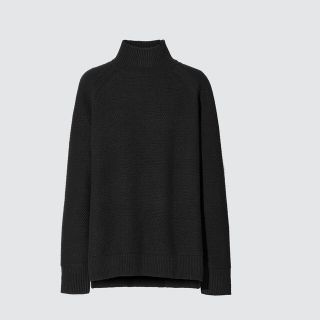 ユニクロ(UNIQLO)のUNIQLO ＋J  プレミアムラムケーブルハイネックセーター  BLACK(ニット/セーター)