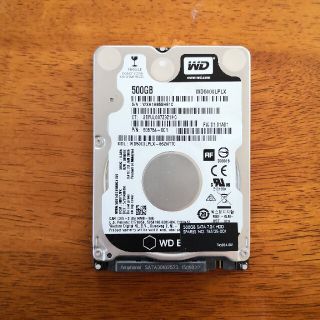 WD SATA 2.5インチ HDD 500GB 7200回転 10807時間(PCパーツ)